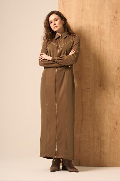 FTZ WOMEN Kadın Safir Elbise Kahve 31261