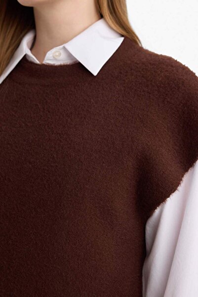 DeFacto Regular Fit Crew Neck Knitwear Sweater G3821Ax25Wn