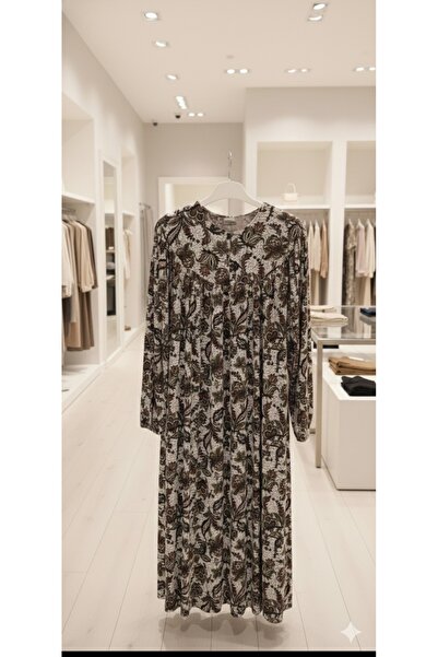 fariza tekstil Büzgü robalı geniş kesim menekşe kumaş anne elbise