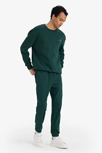 DeFacto Boxy Fit 2-τεμάχιο Σετ Φούτερ με λαιμόκοψη με τύπωμα Φούτερ και Φούτερ F9623AX25AU