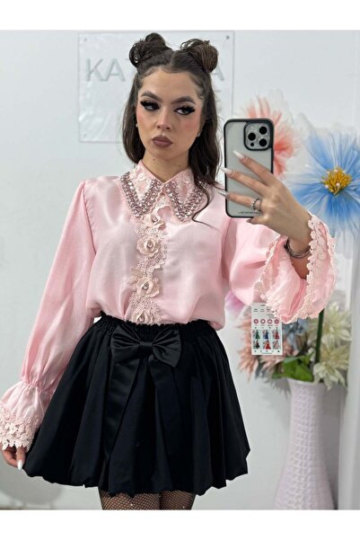 KATYDEA STORE Special shirt with accessorized collar MAYA