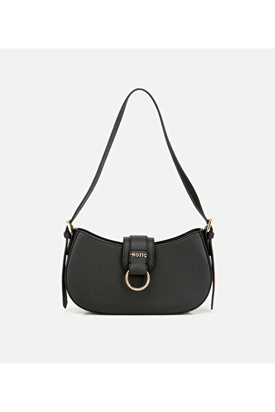 Hotiç Kadın Siyah Kilit Detaylı Omuz Çantası