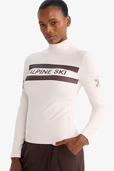 DeFacto Slim Fit Slim Fit Mock Neck İçi Ş Fleece-Lined Sportsman Long Sleeve T-Shirt F4468Ax25Wn