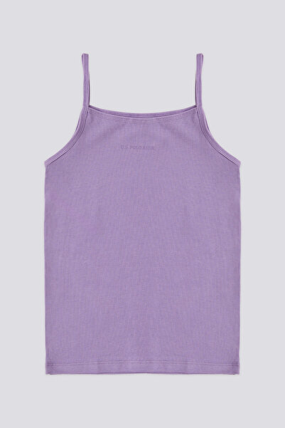 U.S. Polo Assn. Girl's Basic Thin Strap Tank Top Light Blue