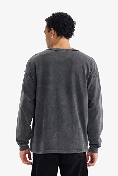 DeFacto Φούτερ με λαιμόκοψη με χαλαρή εφαρμογή με τύπωμα με τύπωμα G4354AX25WN