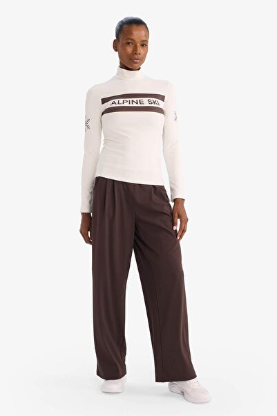 DeFacto Slim Fit Slim Fit Mock Neck İçi Ş Fleece-Lined Sportsman Long Sleeve T-Shirt F4468Ax25Wn