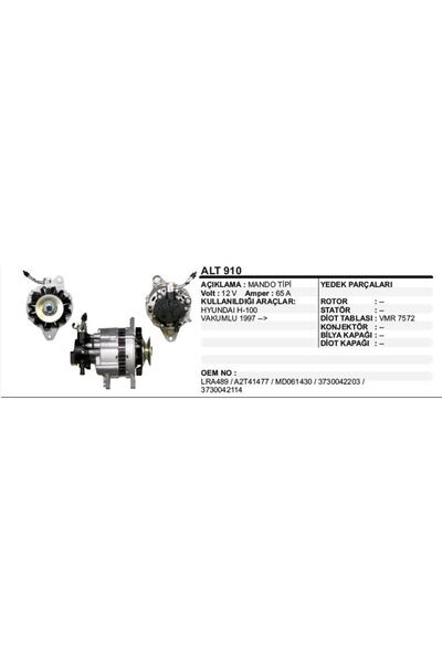 Dodo ALTERNATÖR 12V 55A HYUNDAI H100->97 VAKUMLU MANDO TİP