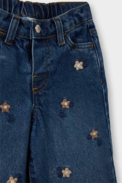DeFacto Kız Bebek Culotte Çiçek Desenli Jean Pantolon G6852A525WN