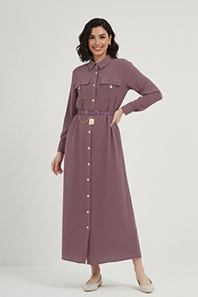 FTZ WOMEN Kadın Modal Elbise Gül 31016