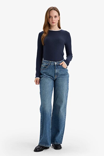 DeFacto Regular Fit Crew Neck Long Sleeve T-Shirt Tunic G5061Ax25Wn