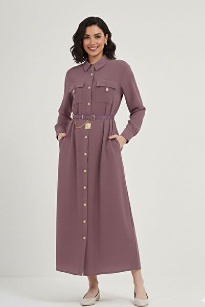 FTZ WOMEN Kadın Modal Elbise Gül 31016