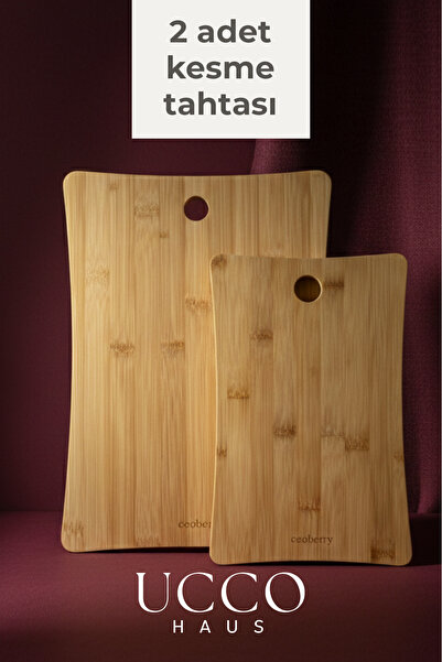 UCCO 2 Pieces Bamboo Cutting Presentation Board 35-30 cm – Healthy and Durable Presentation Board for Delicatessen