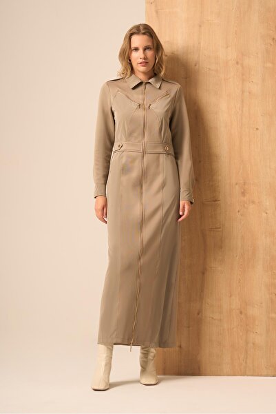 FTZ WOMEN Kadın Safir Elbise Beige 31261