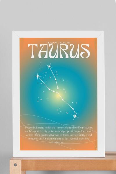 Saturn Bik Znak Bika Uramljena Slika Aura Energija Boje Astrološki Konstelaci...