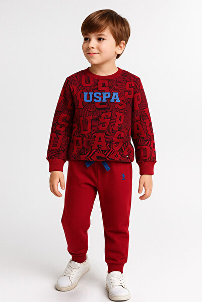 U.S. Polo Assn. U.S. Polo Assn Kids Boys' Burgundy Tracksuit Set