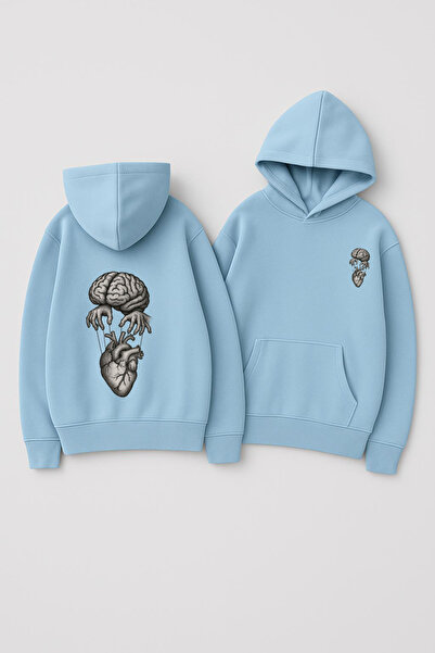 CLASSY.MODA Unisex με κουκούλα oversized με τύπωμα Φούτερ – Εικονογράφηση Ελέ...