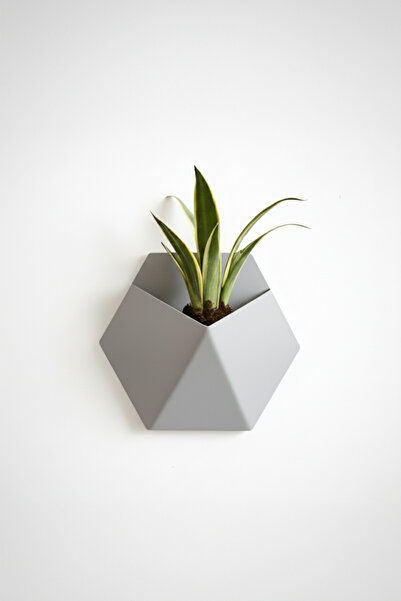 OEM Hexa Design wall planter, Graphite Mist color, geometric design, eco-friendly material