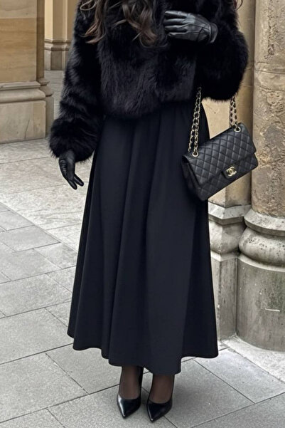 oshebu Black - Women's Latilki Poplin Long Flared Skirt