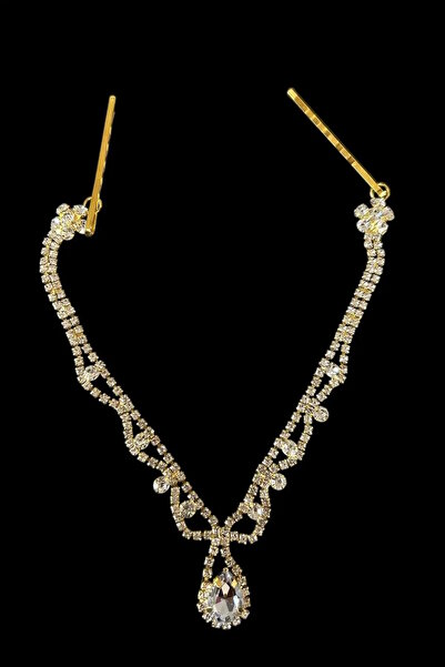 CAŞ DEKORASYON Accesoriu pentru păr cu piatră de culoare aurie