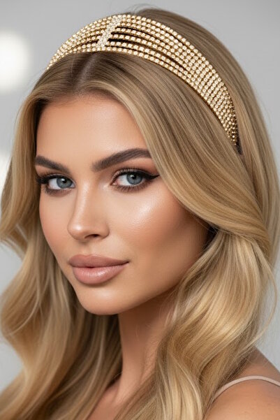 CAŞ DEKORASYON Accesoriu pentru păr cu piatră de culoare aurie