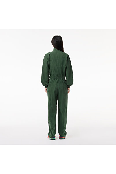 Lacoste Kadın Regular Fit Uzun Kollu Fermuarlı Yeşil Elbise
