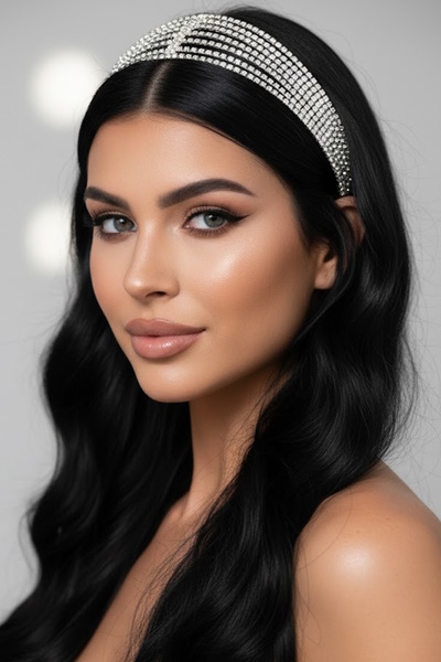 CAŞ DEKORASYON Silver Color Stone Forehead Hair Accessory