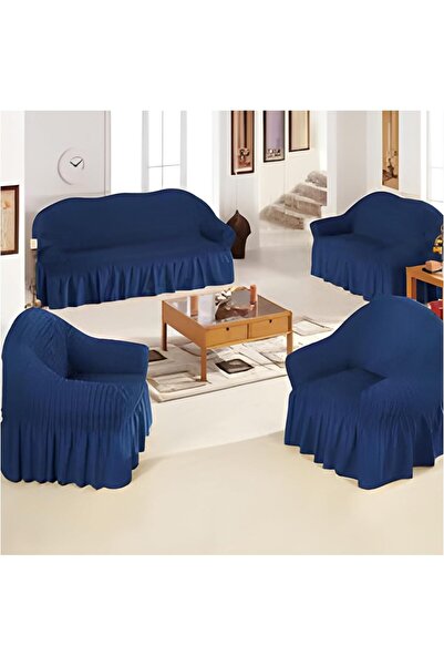Bukela Sofa Cover Set, 4-piece 7-seater (Dark Blue)