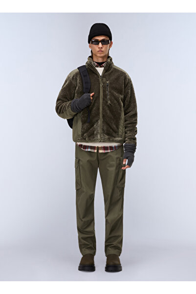 Napapijri NP0A88SYG0A1-T-DELBIOS Yeşil Fermuarlı Yaka Standart Düz Erkek Swea...