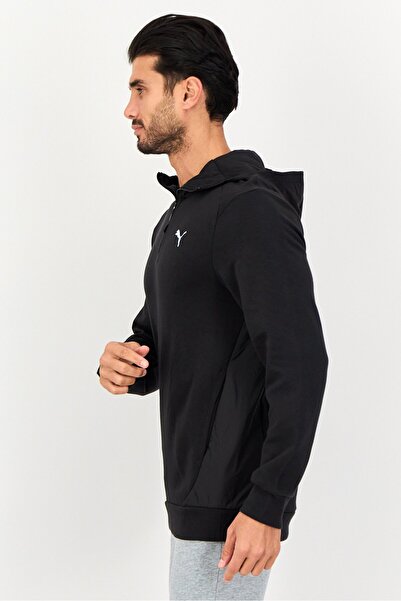 Puma Men Sportswear Fit Long Sleeve Outdoor Half Zip Sweatshirt, Black
