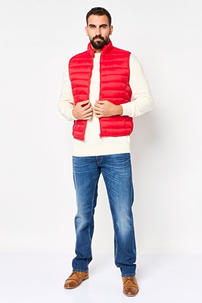 CELIO Men Quilted Puffer Vest Jacket, Red