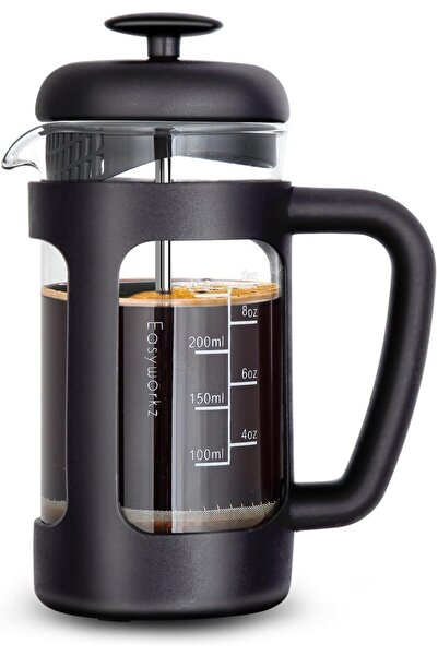 Bukela French Press Coffee Tea Maker Borosilicate Glass Non-slip Handle 350ML