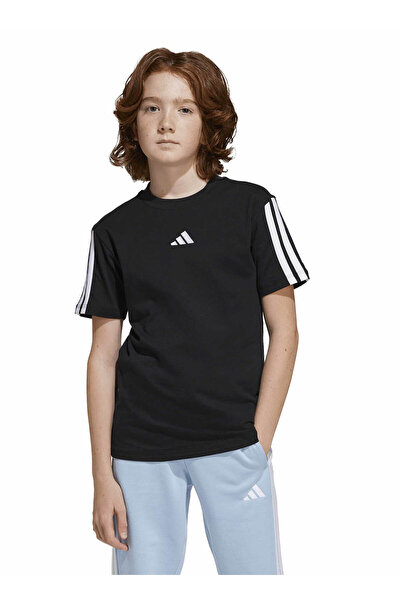 adidas Plain Black Boy's T-Shirt Jd6487 J 3S Tee 160