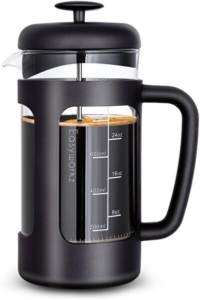 Bukela French Press Coffee Tea Maker Borosilicate Glass Non-slip Handle 1000ML