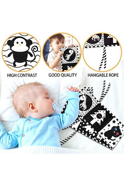 Bukela Black & White Baby Cloth Book - Soft High-Contrast Fabric Picture Book for Infants