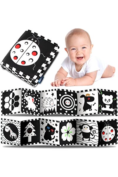 Bukela Black & White Baby Cloth Book - Soft High-Contrast Fabric Picture Book for Infants