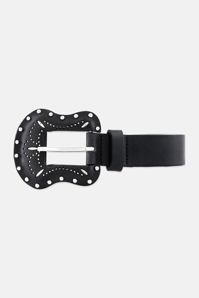 Replay Men Plain Leather Belt, Black