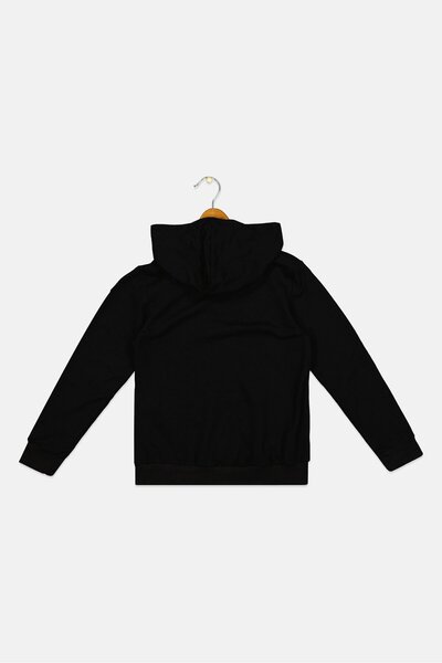 Marvel Kids Boy Long Sleeve Graphic Print Hooded Sweatshirt, Black