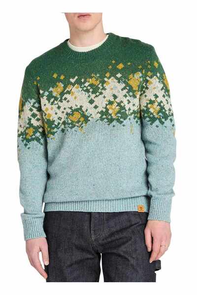 Timberland TB0A6H2KEYM1-Fairisle Sweater Mavi Yuvarlak Yaka Regular Fit Desen...