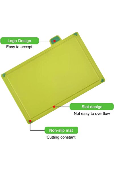 Bukela 4-Color Coded Plastic Cutting Boards Set BPA-Free Kitchen Chopping Boards