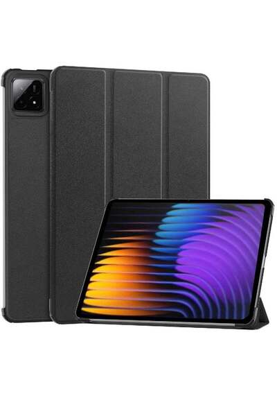 HYX Case for Xiaomi Pad 7/7 Pro - Smart Trifold PU Leather Cover with Auto Sleep/Wake (Black)