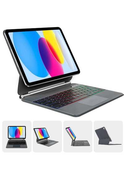 HYX Magic Keyboard Case for iPad 11th (A16) & 10th Gen 10.9" Backlit Trackpad - Black