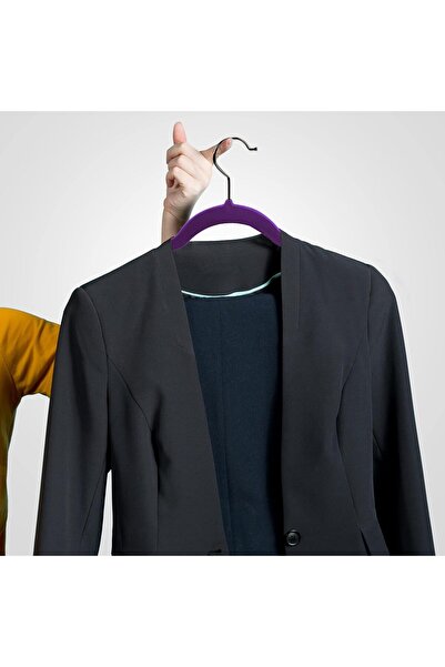 Bukela 50pcs Flocking Clothes Hangers Non Slip Clothes Drying Rack (Purple)