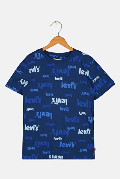 Levi's Kids Boy Crew Neck Short Sleeves Allover Print T-Shirt, Multicolor