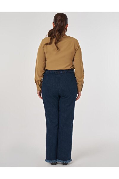 Kayra Çima Stitched Denim Trousers Navy Blue