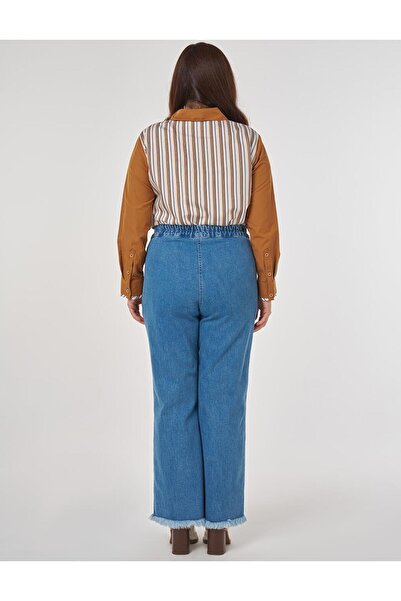 Kayra Çima Stitched Denim Trousers Blue