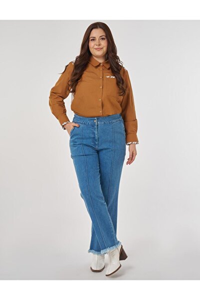 Kayra Çima Stitched Denim Trousers Blue