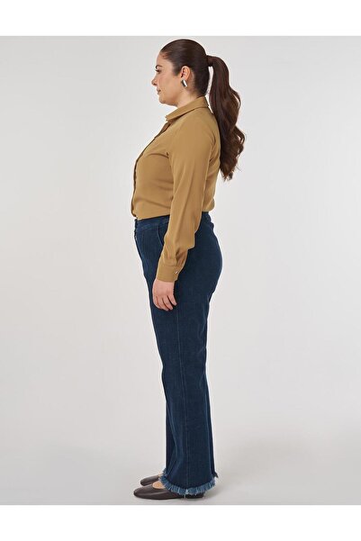 Kayra Çima Stitched Denim Trousers Navy Blue