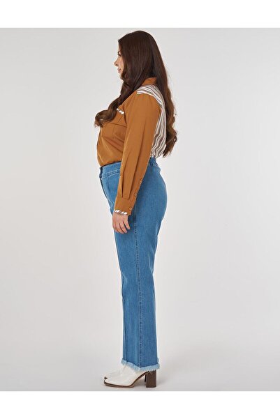 Kayra Çima Stitched Denim Trousers Blue