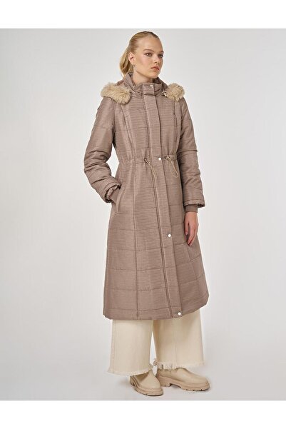 Kayra Faux Fur Quilted Coat Mink