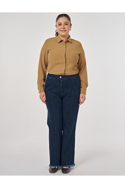 Kayra Çima Stitched Denim Trousers Navy Blue